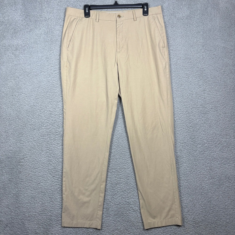 Michael Kors Mens Khaki Tan Slim Fit Stretch Chino Pants 34x32 RN90736
